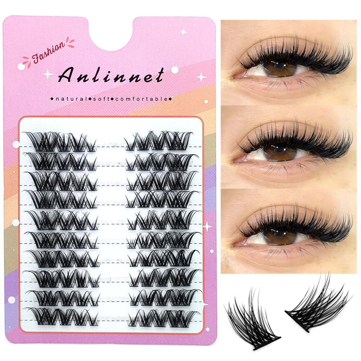 Eyelash Extension Fox Eye - лисы накладные ресницы 1 коробка 80