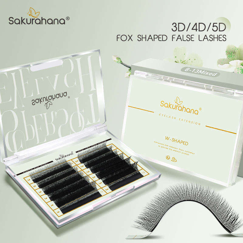 Накладные ресницы SAKURAHANA F – обзор и цена Eyelash Extension Fox Eye